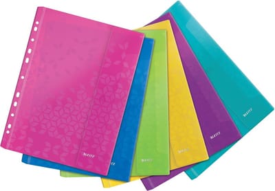 Leitz Showtassen Wow 4707 Din A4 Polypropyleen Roze Blauw Groen Oranje Lila Turquoise 4707-00-99 6 Stuks