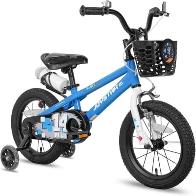 Stoere Kinderfiets 16 inch Jongensfiets Blauw met Zijwieltjes