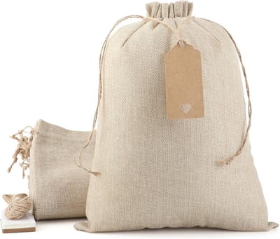 Set van 30 Jute Zakken met Trekkoord voor Cadeaus en Feestartikelen