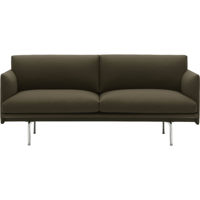 Muuto Outline 2-zitsbank - Devina 984 - gepolijst aluminium