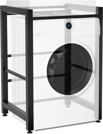 CLP Wasmachinerek Medina - Voor Wasmachine en Droger - Tot 300 kg - zwart