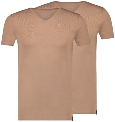 RJ Good Life Athens 2-Pack Heren T-Shirt V-Hals Natural M