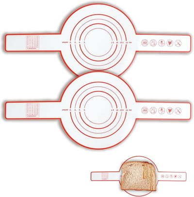 Herbruikbare Siliconen Bakmat met Handvat, Antiaanbak Coating, Warmtebestendig, Perfect voor Brood en Deeg, Set van 2