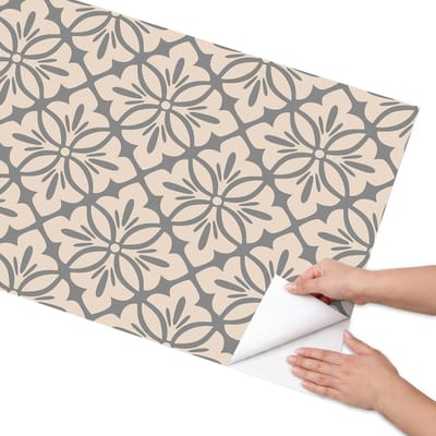 Coloray Meubel Wrap Folie - Beige Meubelfolie - 65x130 cm - Decoratiefolie Zelfklevend Bloemenpatroon - Meubelfolie Zelfklevend - Klassiek Meubelfolie - Wrapfolie Keuken - Wanddecoratie - Achtergronden en patronen