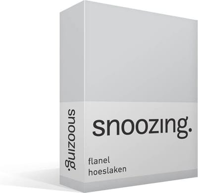 Snoozing - Flanel - Hoeslaken - Lits-jumeaux - 160x200 cm - Grijs