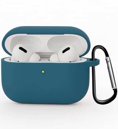 Hoesje Geschikt voor Apple Airpods Pro 3 - Siliconen Hoes met Clip - Silicone Case Cover - Donkerblauw