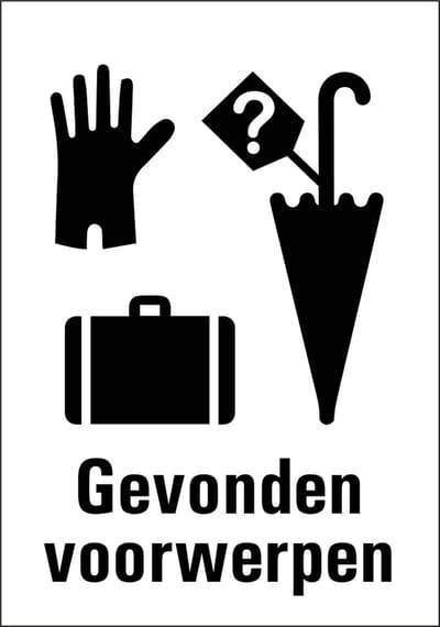 Gevonden voorwerpen sticker 210 x 297 mm