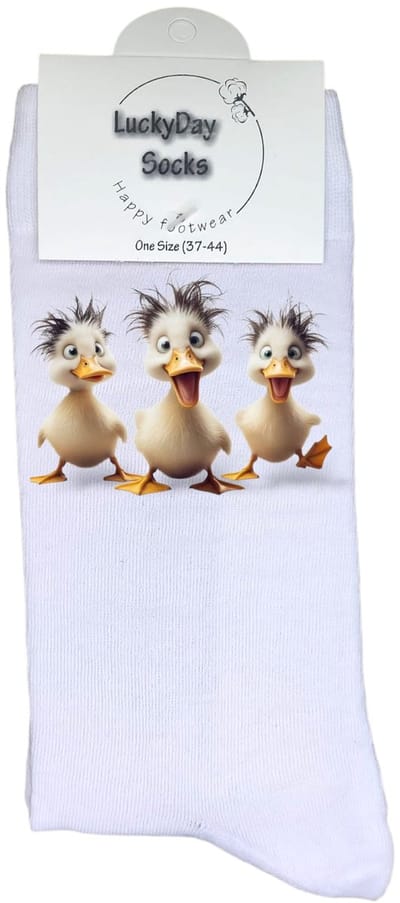 Luckyday Socks - Unisex sokken - eendjes - cadeau sokken - Maat 37-44