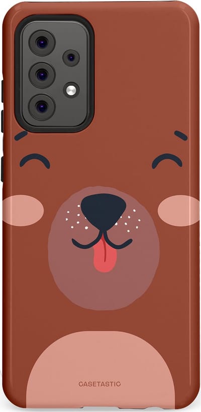 Casetastic hoesje geschikt voor Samsung Galaxy A52 (2021) 5G / Samsung Galaxy A52 (2021) 4G - Dubbellaagse bescherming - Knuffelkopjes beer - Fashion Case - Terracotta Taupe
