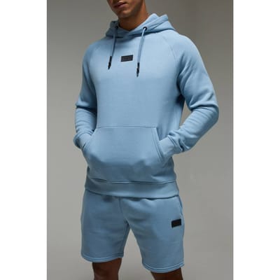 Regular Fit Man Active Hoodie & Short Tracksuit | Blue | Size XS