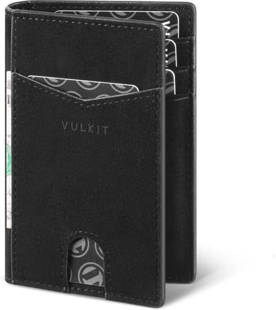 Mannen Leer Kaart Houder - RFID Beschermde Creditcard Wallet met 2 Kaartslots