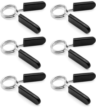 JHUBERS- Veerhalsklemmen 6 Stuks - 25 mm Halterklemmen - Oefenkragen - Klemmen voor Olympische Halterstangen - Stevig Staal - ABS-Kunststof Grip - Halterklem
