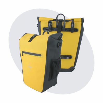 Voltano Luxe E-bike Fietstas Enkel 28L – Geel / Zwart – Pakaftas Met Laptop vak – 100% Waterdicht - Met Schouderband - Extra E-bike Beugels