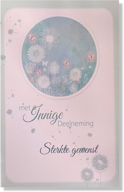 Met Oprechte Deelneming wenskaart - 12x17cm - Gevouwen kaart inclusief envelop - Rouwkaart