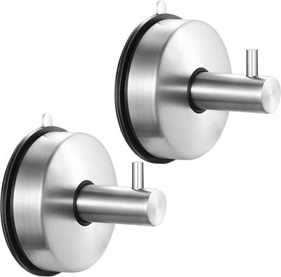 2 stuks - Zuignaphaken - Zuignaphaken zonder boren - Geschikt voor doucheruimtes, keukens, ramen, badkamerspiegels en metalen handdoekhaken - Supersterke zuigkracht - Matzilver