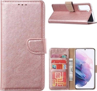 LuxeBass Boekhoesje geschikt voor Oppo A73 - Roze - telefoonhoes - gsm hoes - telefoonhoesjes