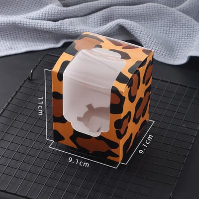 Lot de 20 boîtes à cupcakes avec fenêtres transparentes, respectueuses de l'environnement, pour desserts, crêpes, décorations, emballages de pâtisserie, adaptées aux mariages, anniversaires marron