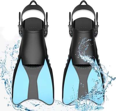 Thijox - Snorkelvliezen Verstelbaar - Korte Zwemvliezen Lichtblauw Maat 42,5-47 voor Duiken en Snorkelen - Ideaal voor Volwassenen, Mannen en Vrouwen