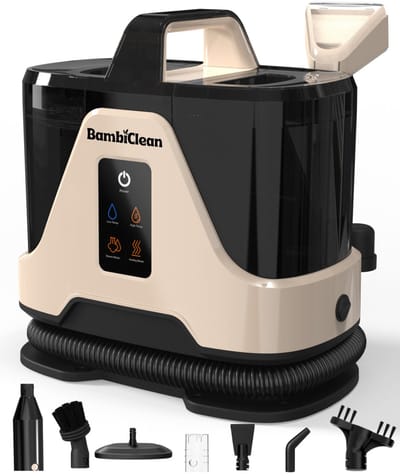 BambiClean SpotMasterPro Vlekkenreiniger - 8 opzetstukken - Tapijtreiniger met Stoomfunctie - Interne reinigingsfunctie