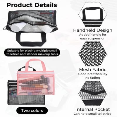 2 stuks toilettas voor dames en heren, kleine rits, muntenportemonnee, draagbare opbergtas, potloodetui, toilettas, cosmeticatas voor make-up, shampoo, conditioner, penseel, gereedschap