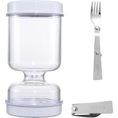 Keuken Nat en Droog Scheiding Augurkenpot Met vorken Nat en Droog Dispenser Flip Augurkenpot Plastic Omgekeerde Opberg Houder &clip white
