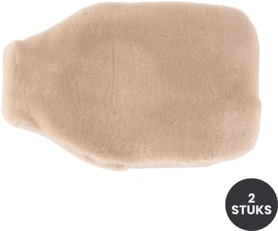 Tiseco - Warmwaterkruik - 2 stuks - Afneembare hoes - 2 liter, beige