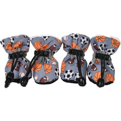 Winterschoenen voor kleine en middelgrote honden, dikke, warme fleece antislip sneeuwlaarsjes voor huisdieren, puppysokken voor Chihuahua's en Franse Bulldogs. 1 gray