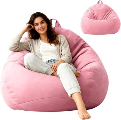 Grote druppelvormige zitzak XL, comfortabele zitzakken voor gaming en ontspanning, perfect voor woonkamer en kinderkamer, 100 x 120 cm