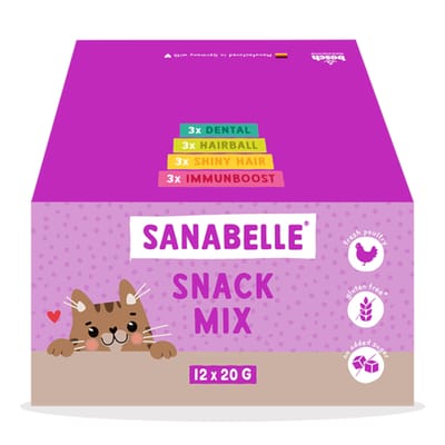 12x20g Sanabelle Snack Mix 4 Varianten Katzensnacks