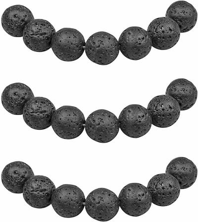 6mm 60 stuks Stenen Kralen Zwarte Lava Ronde Losse Natuurlijke Halfedelsteen Kralen Voor het Maken van Sieraden Armbanden Kettingen