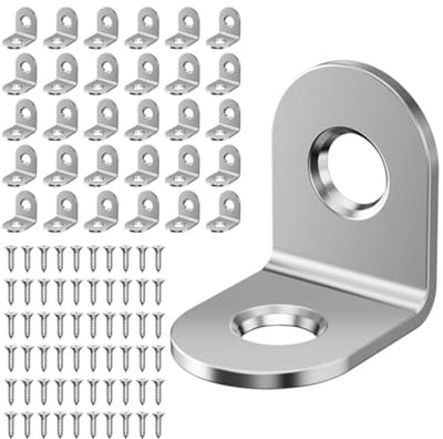 Hoekverbindingen 30 stuks 20 x 20 mm - Roestvrijstalen Metalen Hoekklemmen met Schroeven voor Houtversterking