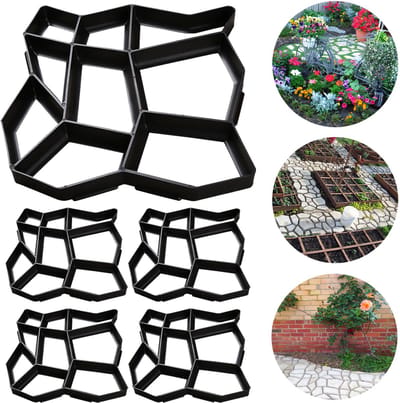5pcs Beton tuinpad mal kunststof – Geschikt voor tuin, oprit en terras, slijtvast en corrosiebestendig