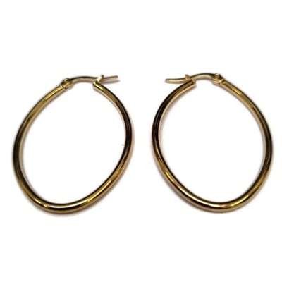 Aramat Jewels | Oorringen | RVS Oorringen Roségoud Goudkleur 40mm - Trendy Ovale Hoepels | Goudkleurig / Rond-40x2mm | |2mm | Staal | Volwassenen | Verkleurd niet