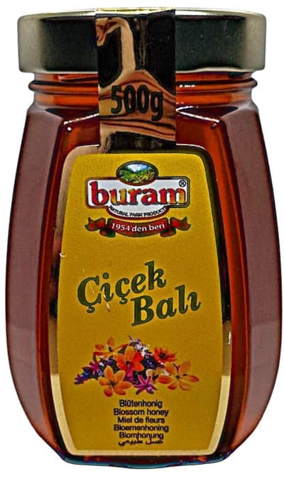 Buram Bloemenhoning 500 g | 100% Natuurlijke Honing | Energie & Gezondheid - Buram Çiçek Balı 500 g | %100 Doğal Bal | Enerji & Sağlık - Buram Flower Honey 500 g | 100% Natural Honey | Energy & Health