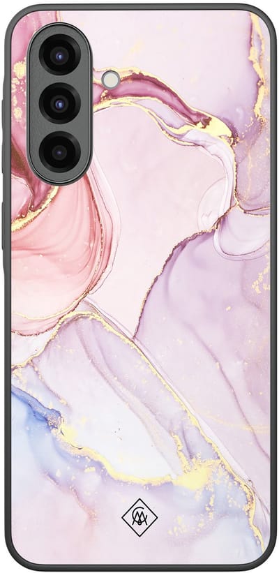 Casimoda® hoesje - Geschikt voor Samsung Galaxy A36 - Marmer roze paars - Zwart TPU Backcover - Marmer - Paars