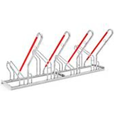 Fietsenrek WSM, 1-zijdig, voor banden tot B 55 mm, B 2000 x D 550 x H 854 mm, staal gegalvaniseerd, 4 parkeerplekken