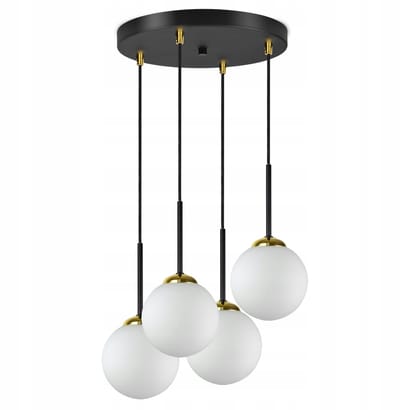 Zwarte Plafondlamp met Glazen Bollen G9 - Astra-EZ4