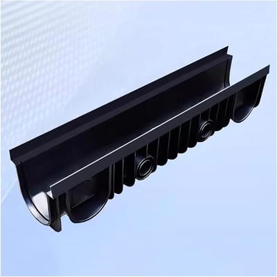 Afvoergoot Plastic - Regengoot Dicht - Waterafvoer Tuin - HDPE Materiaal - 100x30x30cm - Grijs