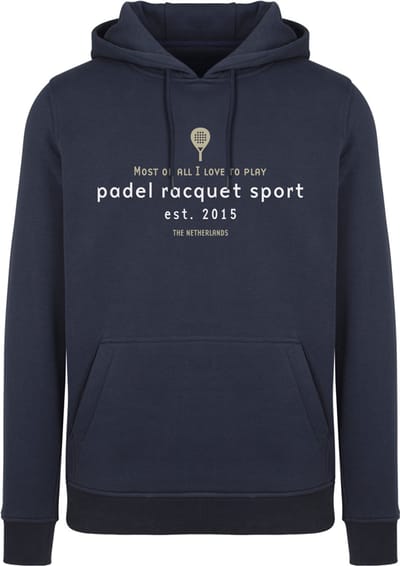 Donkerblauwe unisex padel hoodie