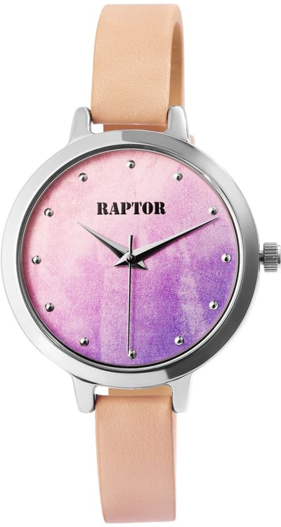 Raptor Dameshorloge Echt leer Smooth, mineraalglas
