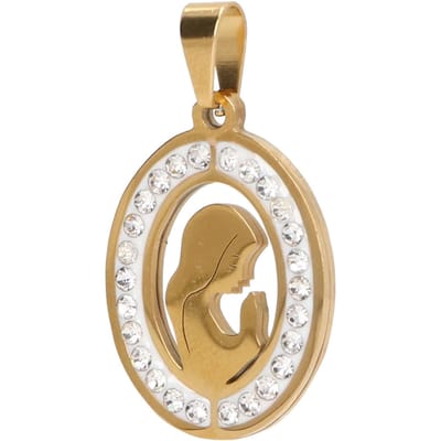 Hanger van de Maagd Maria Exquise Gravure Titaniumstaal Maagd Maria Sieraden voor Mannen Vrouwen Dagelijks Gebruik goud