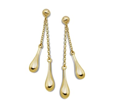 Oorhangers Druppels aan Ketting Goudkleur Zilver Gold-Plated JE047G
