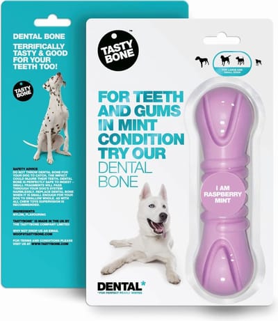 TastyBone - Dental Bone - Raspberry & Mint - Hond - Kauwspeelgoed - Vegan - Kluif - Nylabone