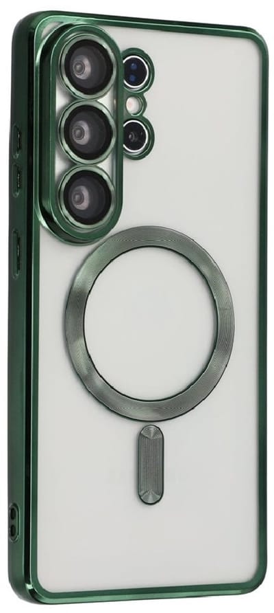 Hoesje Geschikt voor Samsung Galaxy S26 Ultra hoesje backcover Groen – Geschikt voor Magsafe Lens beschermer – Transparant