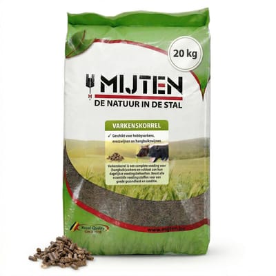 Mijten Varkensvoer - Hobbyvarkens Hangbuikzwijnen - Varkenskorrel Varkensbrok - Complete Voeding - 20kg