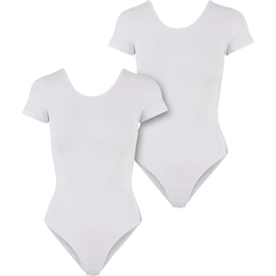 Urban Classics - Organic Stretch Jersey 2-Pack Bodysuit - XS - Wit/Wit