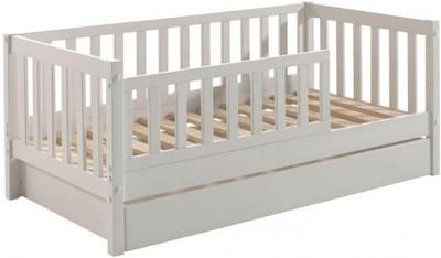 Kinderbed - Peuterbed Bed - Kinderslaapkamer - Hoge Zijkanten - 90x200 cm - Wit