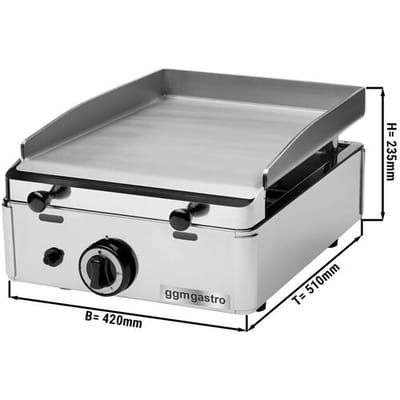 GGM Gastro Gas Bratplatte - 3,1 kW - Bratfläche: 383x395mm Zilver