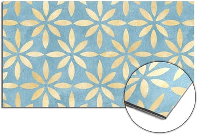 KitchenArt - Azure Floral Cross Spatscherm - 60x30 cm - Spatscherm Achterwand Keuken - Spatwand Keuken
