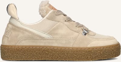 Shabbies Chewy Unna Sneakers - Suède - Dames - Beige - Maat 42